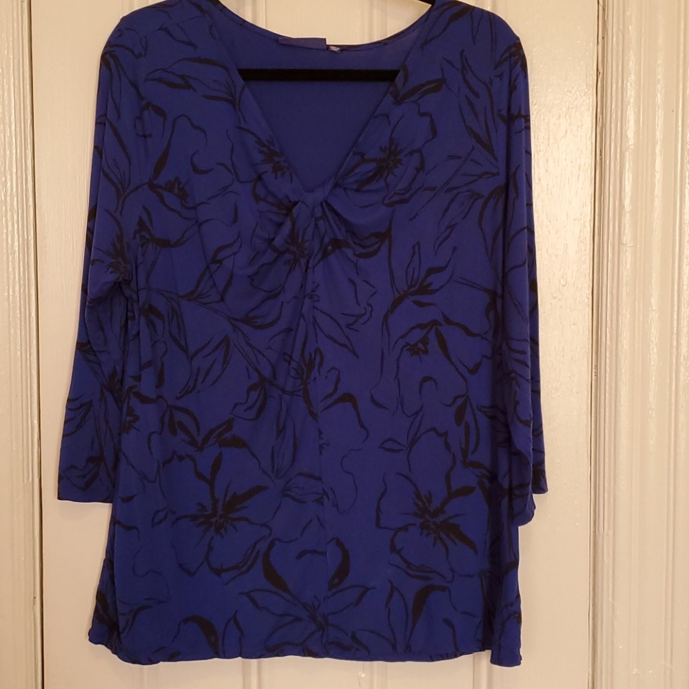 Apt 9 Royal Blue Floral Blouse